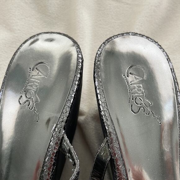 Carlos Santana Silver Embellished Platform Sandal, Size 8.5M - Picture 5 of 12